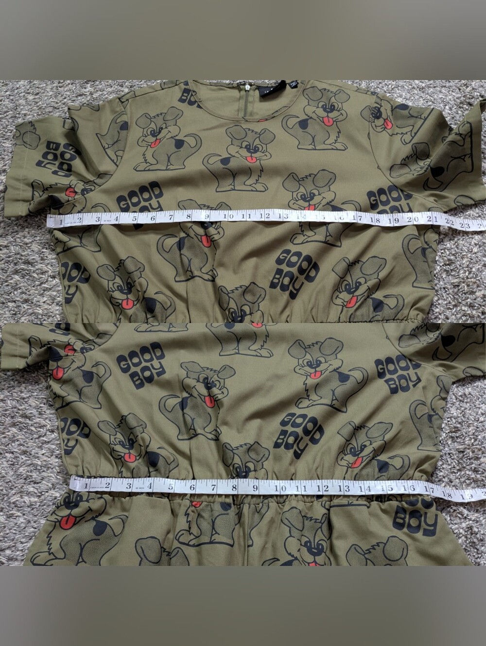 Lazy Oaf Green Good Boy Cartoon Dog Streetwear Kitsch Unique Cotton Jumpsuit 14 - Picture 9 of 9